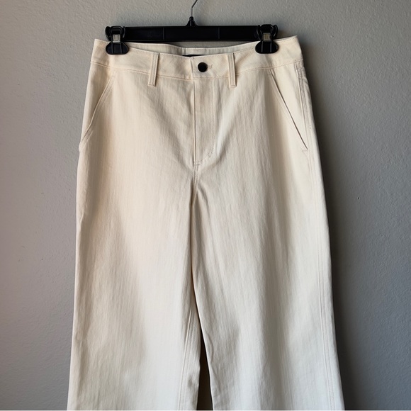 Jenni Kayne 4 High Rise Wide Leg Jeans In Natural NWT Neutral Minimalist Crop - Picture 2 of 12